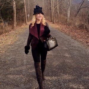 Faux Leather Flyaway Jacket